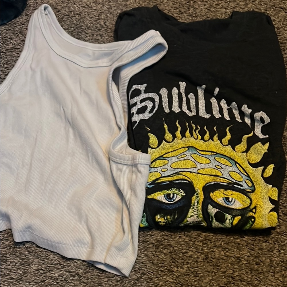 Black Graphic Tshirt & Tank Top